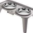 Elevated Pet Bowl, Stainless Steel Pet Feeding Bowls with Plastics Stand, Splash Proof Raised Dishes, for Food & Water, for Cats & Dogs, Kittens & Puppy