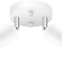 AUQUEE LED 2 Light Track Lighting Kit, LED Track Lighting Fixtures, White Round Ceiling Spot Lighting, Flexibly Rotatable Light Head for Kitchen, Living Room, Bedroom, GU10 Bulb Not Included