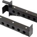 HulkFit Straight Dip Bar/Spotter Arm Attachment for Wall Mounted Power Cage, Black