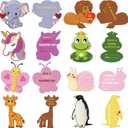 JIALWEN Valentines Day Cards for Kids 96 Pack with 32 Kids Animal Theme Valentine Cards, 32 Pink Gift Envelopes, 32 Animal Stickers Kids Valentines Day Cards School Classroom Party Exchange Gifts