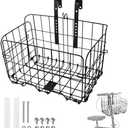 diatomiteco Knee Scooter Basket Accessory, Removable Wire Basket, Fits Most Knee Scooter Models, Easy Installation, Foldable Design, Black Metal Handlebar Mount