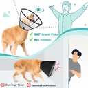 Dog Cone Collar After Surgery to Stop Licking, with Soft Waterproof Liner, Transparent PVC, for Large Medium Dogs, Elizabeth Neck Recovery Collar ALtermative(XS,Grey) (XXL)