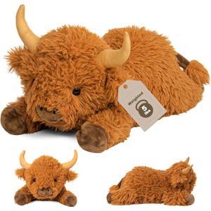 Wepop 5lbs Highland Cow Weighted Stuffed Animals, 22in Giant Highland Cow Gift Plush Toy,Adorable Stuffed Animal for Kids and Adults Highland Cattle Plushie Pillow Decor
