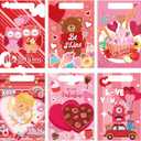 Tatuo 150 Pieces Valentine's Day Gift Bag Valentines Treat Bags for Kids Valentine's Day Goodie Candy Snack Bags Valentine's Cellophane Gift Bag Party Favor Classroom Gift, 6 Designs (Cartoon)