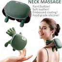 Electric Portable Neck Massager with Heat for Pain Relief deep Tissue,Shoulder & Back Massager,masajeador de espalda y Cuello shiatsu Neck and Back Massager (Green)