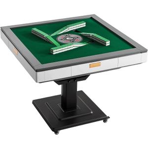 VEVOR Automatic Mahjong Table with Wheels, 2 Sets of 42 mm Tiles (152 Pcs), Roller Coaster Style Mahjong-Table, Foldable and Automatic Shuffler, for Home, Outdoor Leisure & Gifts for Mahjong Players
