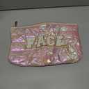 Hiroyuki Iridescent Makeup Bag, 14 inches Cosmetic Bag, Large Capacity Travel-Friendly Pouch (plain, pink)