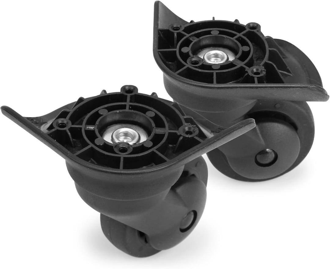 Domiella 1 Pair Luggage Replacement Swivel Caster Wheels, 360-Degree Rubber Trolley Wheel Kit for Suitcase Repair and Travel, DL076