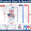 100Pcs USA 250th Anniversary 4th of July Decorations Patriotic Party Supplies, 50Pcs 16oz 4th of July Party Cups Patriotic Disposable Plastic Cups 50Pcs Red Blue Straws Independence Day Memorial Day