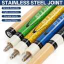 Pool Cue Sticks - Pool Sticks for Adults, Short Pool Cues 48" Set of 4 Professional 15oz Billiard Queue Canada Maple Wood, for Billiard Game Bars and Home Practice (Yellow Green Black Blue)
