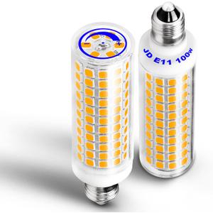 Dimmable E11 120V 100W Halogen Candelabra Bulbs Equivalent,T3 T4 Mini Base JDE11 Bulb,2700K Warm White 10W 1000 LM E11 for Chandeliers,Candelabra,Ceiling Fan, Table Lamps,2Pack