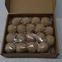 Syhood 18 Pcs 1.57 Inches Mini Christmas Ball Ornaments Boho Farmhouse Jute Rope Hanging Balls Burlap Neutral Rustic Ornaments for Xmas Tree Holiday Wreath Garland Wedding Home (Linen)