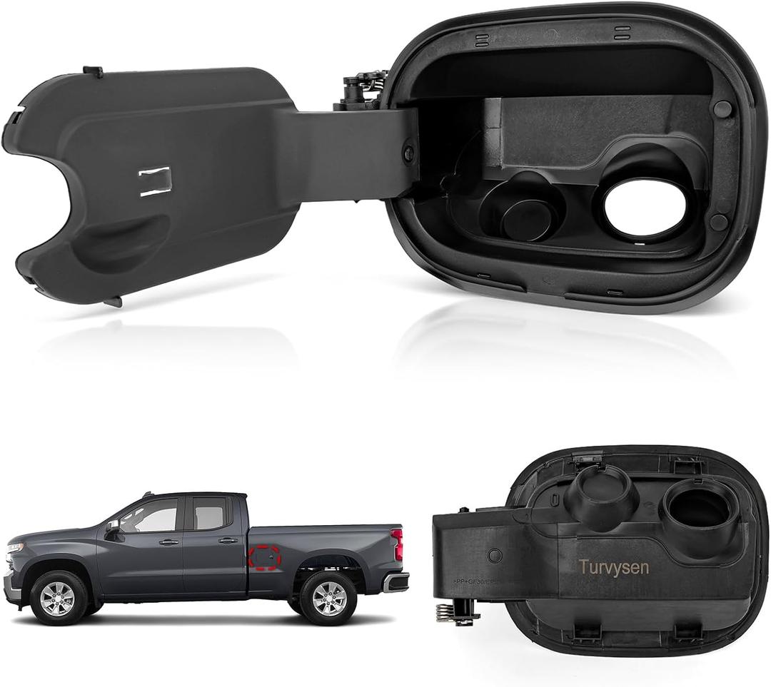 84745944 Fuel Tank Filler Pipe Housing Replacement for Chevy Silverado 1500 2019-2025 Only Gas 6.6 FT Bed, Gas Door Fuel Tank Cap Assembly with Fuel Door Spring Hinge Replace 84492771 84745974
