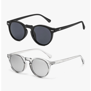 Gleyemor Vintage Polarized Sunglasses for Men Round Sunglasses UV400 Protection Retro Hand-crafted Acetate Frame