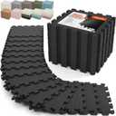 AIRHOP 18 PCS Gym Floor Mat, EVA Foam Puzzle Gym Mat, High-Density Interlocking Foam Floor Tiles for Home Gym, Play Workout Garage Kitchen Flooring 12.6"x12.6"x0.4"