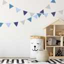 Oudain 2 Pcs Pennant Banner Flags Nursery Garland Triangle Bunting Flags Playroom Wall Decor Banner for Nursery Baby Shower Birthday Boho Wedding Party Event, Each 7.75 ft(Bright Color)