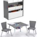 Delta Children 4-Piece Toddler Playroom Set, Grey/White, Onesize