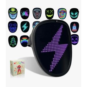 Led Mask with Gesture Sensing,Light up mask for Kids/Men/Women LED Halloween Mask for Costume Cosplay Party
