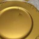 Dandat 50 Pack Gold Charger Plates Plastic 13 inch Round Dinner Plate with Beaded Rim Reusable Charger Service Plates Reliable Chargers for Wedding Party Dinner Table Decoration