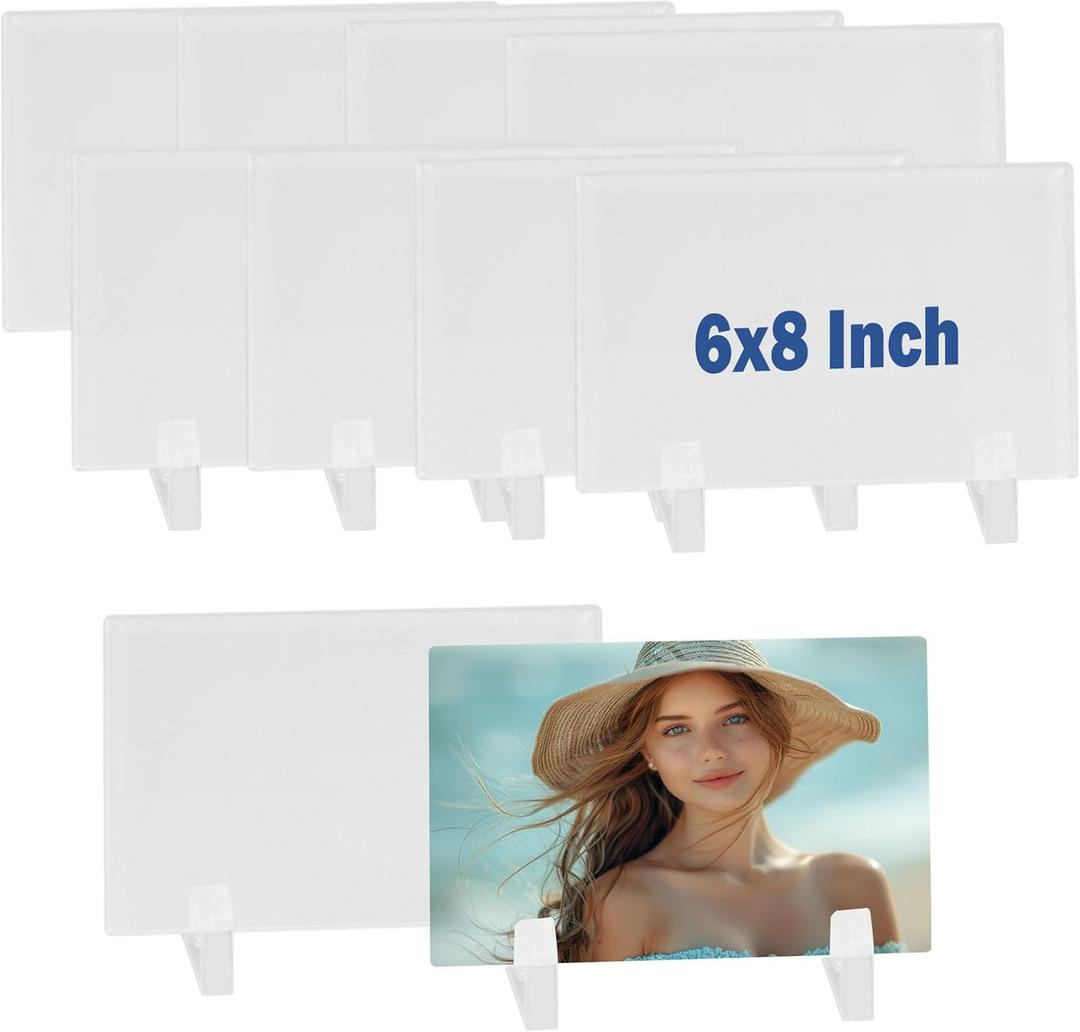 Sublimation Glass Photo Blanks 10 PCS 6X8 Inch for Personiazed Crystal Sheets Plaque