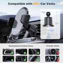 Miracase Phone Holders for Your Car with Metal Hook Clip, Air Vent Cell Phone Stand Car Mount, Universal Automobile Cradle for Garmin GPS Fit iPhone Android and All Smartphones, Dark Black