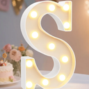 Pooqla LED Marquee Letter Lights Sign, Light Up Alphabet Letter for Home Party Wedding Decoration "S"