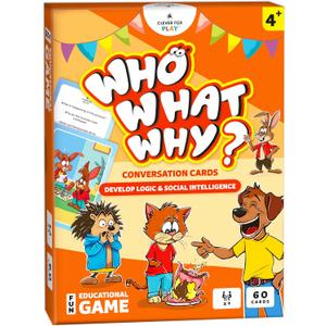 Who What Why Conversation Cards for Kids  Learning Game for Social Skills, Emotional Intelligence & Critical Thinking  Speech Therapy Resources, Sequencing Game & Articulation Materials, Ages 4+