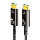 50FT Fiber Optic HDMI Cable 8K with Hard Wear Nylon Braided HDMI 2.1 Cord, Supports 8K@60Hz 4K@120Hz Ultra High Speed 48Gbps Dynamic HDR, Male-to-Male