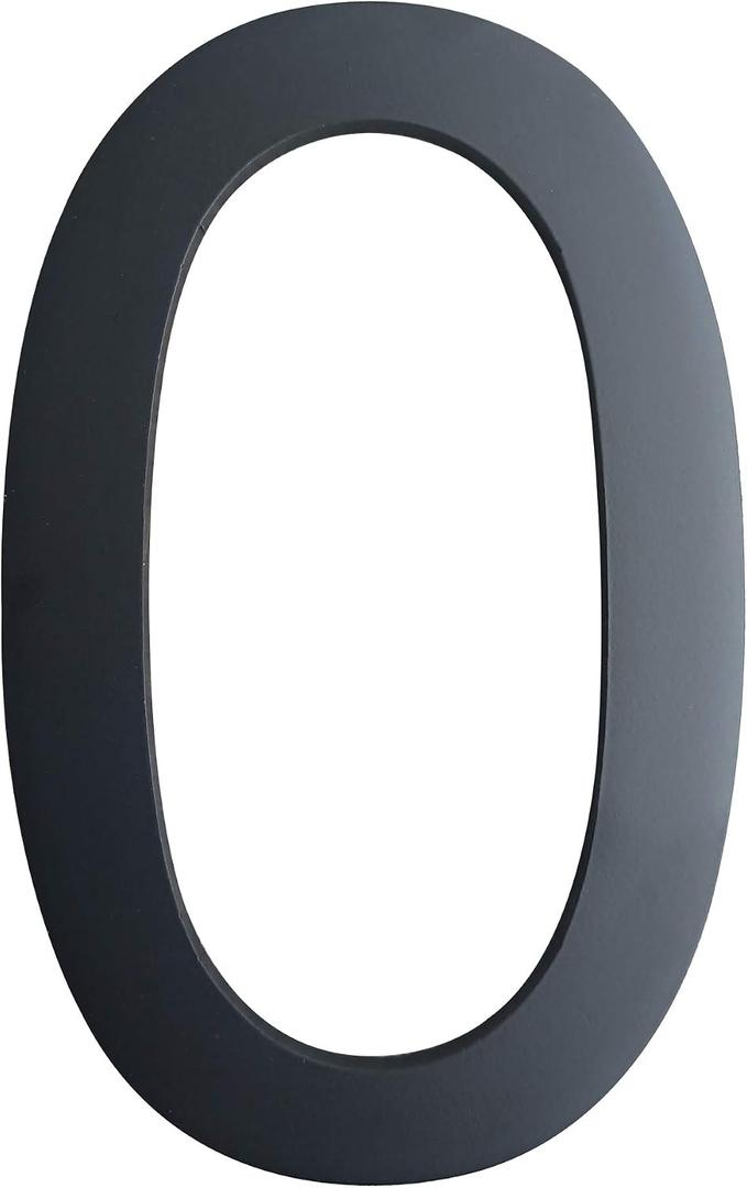 BetLight 6 Inch House Numbers- Modern Floating Stainless Steel Home Address Number Elegant Black Finish,Number 0