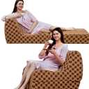 Bean Bag Chair for Adults, Folding Sofa Bed, Convertible Sleeper Lounge Chair, Full Foam Filling Comfy Floor Sofa, Folding Chair Bed for Living RoomBedroom and Office (Brown) (Foldable)