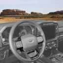Savadicar Black Wood Grain Interior Accessories - Steering Wheel Trim Cover for Ford F150 (2021-present) - Premium Texture Interior Decor Upgrade Option, 1 PC