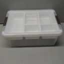 MACOPRO Plastic Storage Box with Removable Tray Craft Organizers and Storage Clear Storage Container for Organizing Bead, Tool, Sewing, Playdoh (White, 1Pack-17QT)