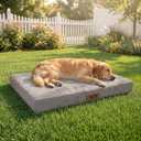 Sytopia Indestructible Dog Bed, 42" XL Chew Proof Dog Bed for Extra Large Dogs (90 lbs), Durable Waterproof Pet Bed, Chew Resistant Dog Crate Pad, Washable Cover, Indoor & Outdoor Use, Light Gray