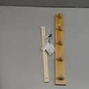 Coat Rack Wall Mount, Wooden Coat Hanger with 5 Hooks, Heavy Duty, Natural, 1 Pcs
