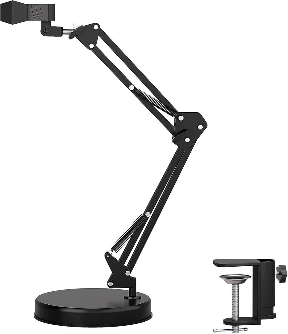 Ninyoon Max 21inch Height Universal Stand, Height 0-21in Adjustable Digital USB Microscope Stand for Max Diameter 6cm USB Digital Wireless WiFi Microscope Camera Come with Table Clamp (Black)