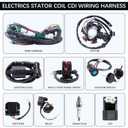 Complete Wiring Harness Kit Electrics Wire Loom Assembly with Full Copper Wire for GY6 4-Stroke Four Wheelers Engine Type 125cc 150cc Pit Bike Scooter ATV
