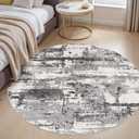 5ft Round Area Rugs for Living Room: 5x5 Abstract Washable Rug Modern Large Soft Stain Resistant Non-Slip Backing Machine Table for Bedroom Dining Room Indoor Home Office Carpet - Black Grey