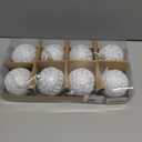 3.15" Vintage Christmas Ball Ornaments, Rustic Silver & White Distressed Christmas Ornaments Set, Shatterproof Farmhouse-Style Tree Decorations for Xmas Home Holiday Dcor(Pack of 8)