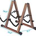 Double Guitar Stand, Acoustic Guitar Stand for Multiple Guitars, Folding A-Frame Electric Guitar Stand, Wooden Guitar Stands Floor For School Music Program, Concerts, Easy to Assemble