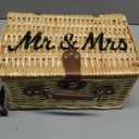 Picnic Basket for 2, Engagement Wedding Bridal Shower Gifts for Couples Bride, Wicker Picnic Basket with Waterproof Blanket & Insulated Liner Willow Hamper Set for Mr and Mrs Outdoor Camping