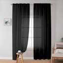 Simplebrand Black Sheer Curtains 72 Inches Long 2 Panels for Living Room, Rod Pockets Airy Window Treatments Voile Sheer Black Curtains Panels Lightweight for Front Back Patio Glass Door, 42" Width (42"W x 72"L (Pack of 2))