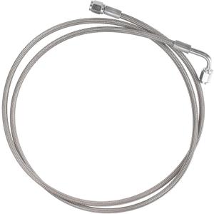 AN3 Braided Steel Turbo Oil Feed Line 90 Degree to Straight Hose End, 60" Remote Turbocharger Oil Drain Return Line Universal for Car Durable Stainless Steel PTFE Silver Tone