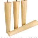 FoDau770 Rubber Wood Furniture Legs 12 Inches, Straight Tapered Wood Feet Mid Century Sofa Legs Set of 4, 5/16" UNC Furniture Feet Replacement Parts for Cabinet Couch Dresser Chair Ottoman Table