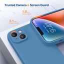 Miracase Designed for iPhone 14 Case with Screen Protector,[Upgraded Enhanced Camera Protection],Shockproof Liquid Silicone Case with Microfiber Lining, 6.1 inch,Capri Blue
