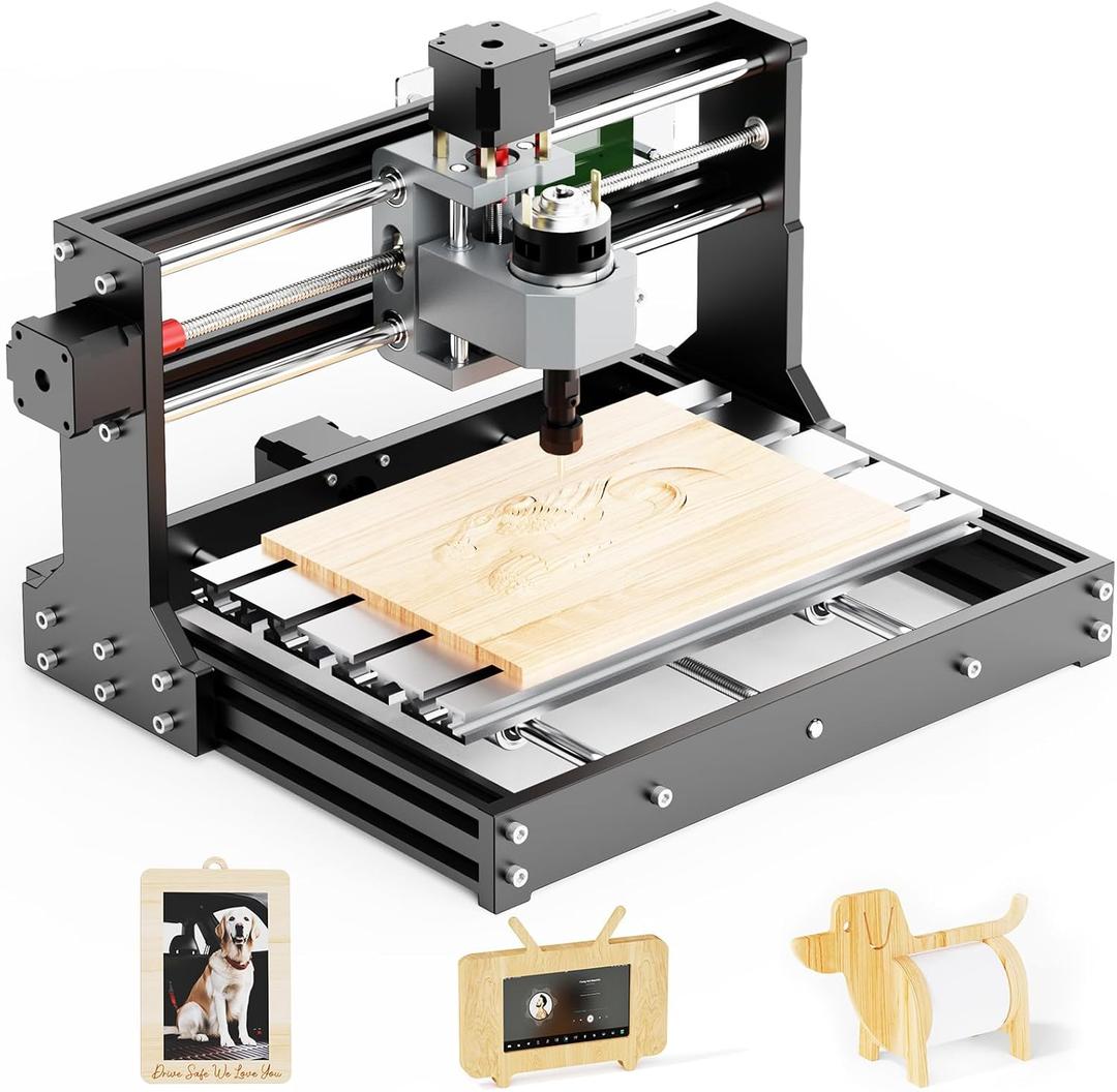 3018 CNC Router Mahine 3 Axis Desktop All-Metal CNC Router Machine with GRBL Offline Control Mini CNC Machine for Plastic Acrylic PCB PVC Wood Carving Milling, Engraving Area 300x180x40mm