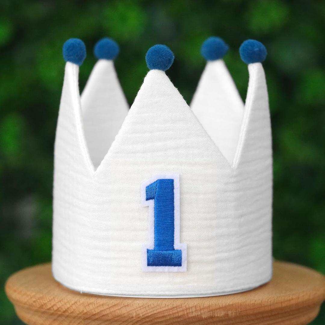 DCJHFJ Handmade Crown Hat 1st Birthday for Baby Boy Girl 1-3 Years Birthday Party Decoration Headband