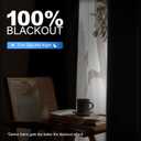 Faux Linen 100% Blackout Curtains for Bedroom, Blackout Curtains 96 Inches Long, Room Darkening Curtains Living Room, Curtain Grommets Drapes, Thermal Curtains(2 Panels, Black)