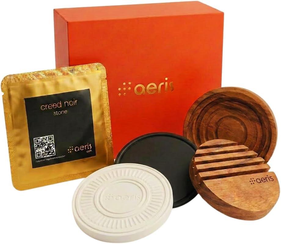 Aeris Car Fragrance Orb Starter Kit - Includes Orb + Refillable Scent Stone (Creed Noir (Starter Kit))