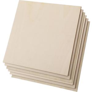 12 Pack Basswood Plywood Sheets 12 x 12 x 1/5 Inch-5 mm Thick Basswood Plywood Board Wood Squares Sheets Natural Unfinished Wood for Crafts, Painting, Model Making, Wood Burning and Laser Projects