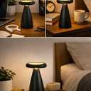 ASTRATERRA Florastone Bloom Table Lamp, 2-in-1 Flower Vase, Black | USB-C Rechargeable, Soft Ambient Night Light, For Bedroom, Nightstand & Office, Touch Sensor